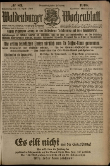 Waldenburger Wochenblatt, Jg. 64, 1918, nr 83