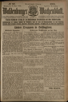 Waldenburger Wochenblatt, Jg. 64, 1918, nr 87
