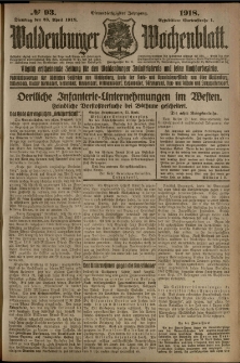 Waldenburger Wochenblatt, Jg. 64, 1918, nr 93