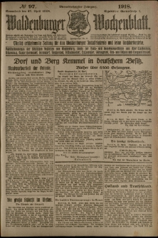 Waldenburger Wochenblatt, Jg. 64, 1918, nr 97