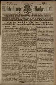 Waldenburger Wochenblatt, Jg. 64, 1918, nr 98