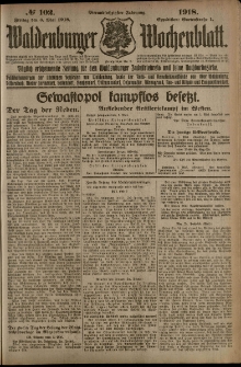Waldenburger Wochenblatt, Jg. 64, 1918, nr 102