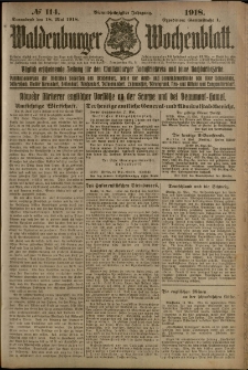 Waldenburger Wochenblatt, Jg. 64, 1918, nr 114