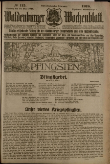 Waldenburger Wochenblatt, Jg. 64, 1918, nr 115