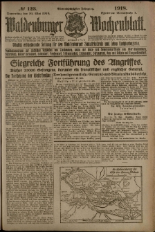 Waldenburger Wochenblatt, Jg. 64, 1918, nr 123
