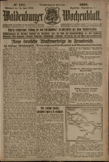 Waldenburger Wochenblatt, Jg. 64, 1918, nr 134