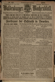 Waldenburger Wochenblatt, Jg. 64, 1918, nr 141