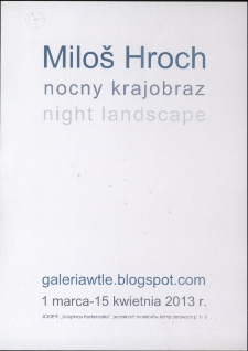 Miloš Hroch – Nocny krajobraz - afisz [Dokument życia społecznego]