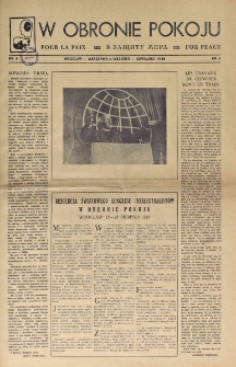 W Obronie Pokoju = Pour la Paix = V Za&scaron;čitu Mira = For Peace, 1948, nr 4