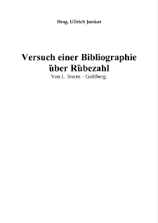 Versuch einer Bibliographie über Rübezahl [Dokument elektroniczny]