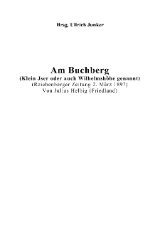 Am Buchberg : (Klein Jser oder auch Wilhelmsh&ouml;he genannt) [Dokument elektroniczny]