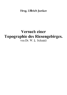 Versuch einer Topographie des Riesengebirges [Dokument elektroniczny]