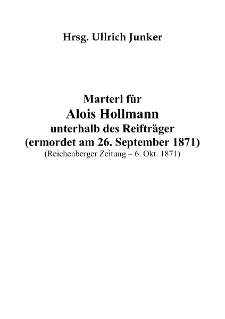 Marterl für Alois Hollmann unterhalb des Reifträger [Dokument elektroniczny]