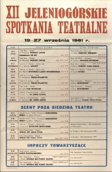 XII Jeleniog&oacute;rskie Spotkania Teatralne [Dokument życia społecznego]