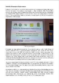 Sudeckie Sympozjum Krajoznawcze [Dokument elektroniczny]