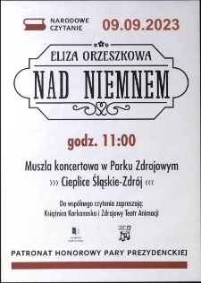 Narodowe Czytanie 2023. Eliza Orzeszkowa "Nad Niemnem" - afisz [Dokument życia społecznego]