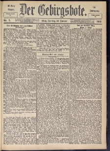 Der Gebirgsbote, 1903, nr 5 [16.01]