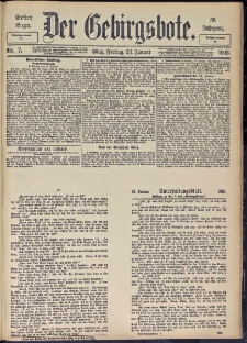 Der Gebirgsbote, 1903, nr 7 [23.01]