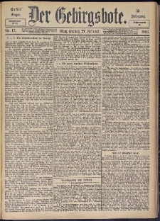 Der Gebirgsbote, 1903, nr 17 [27.02]