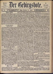 Der Gebirgsbote, 1903, nr 33 [24.04]