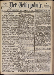 Der Gebirgsbote, 1903, nr 34 [28.04]