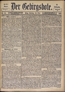 Der Gebirgsbote, 1903, nr 41 [22.05]