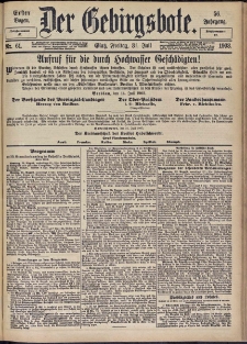 Der Gebirgsbote, 1903, nr 61 [31.07]