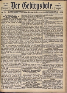 Der Gebirgsbote, 1903, nr 74 [15.09]