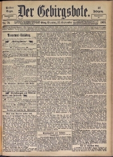 Der Gebirgsbote, 1903, nr 76 [22.09]