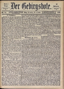 Der Gebirgsbote, 1903, nr 84 [20.10]