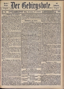 Der Gebirgsbote, 1903, nr 86 [23.10]