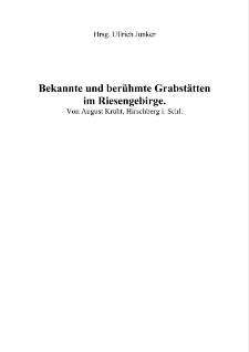 Bekannte und berühmte Grabstätten im Riesengebirge [Dokument elektroniczny]