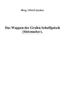 Das Wappen der Grafen Schaffgotsch (Siebmacher) [Dokument elektroniczny]