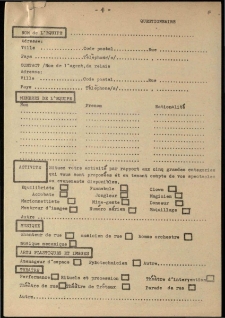 Questionnaire[Dokument życia społecznego]