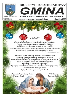 Gmina : biuletyn samorządowy : pismo Rady Gminy Jeżów Sudecki, 2023, nr 163