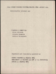 II Street Theatre Festival/Jelenia G&oacute;ra - August 1984 [Dokument życia społecznego]
