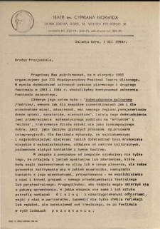 Drodzy pzyjaciele [Dokument życia społecznego]