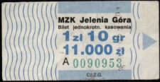 MZK Jelenia Góra - Bilet jednokrotnego kasowania (bilet 4)[Dokumenty życia społecznego]