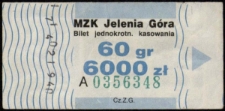 MZK Jelenia Góra - Bilet jednkrotnego kasowania (bilet 5)[Dokumenty życia społecznego]