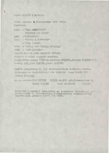 Teatr Wiatyk z Bytomia [Dokument życia społecznego]