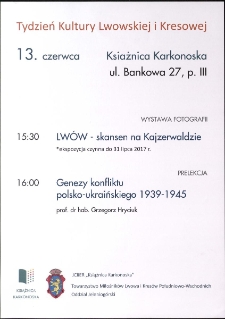 Tydzień kultury lwowskiej i kresowej - afisz [Dokument życia społecznego]