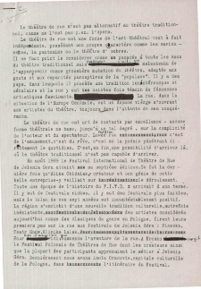 Le theatre de rue n'est pas alternatif au theatre traditionel... [Dokument życia społecznego]