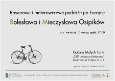 Rowerowe i motorowerowe podróże po Europie Bolesława i Mieczysława Osipików - afisz [Dokument życia społecznego]