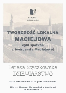 Teresa Szyszkowska : Dziewiarstwo - plakat [Dokument życia społecznego]