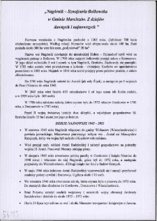 Nag&oacute;rnik - Szwajcaria Bolkowska w Gminie Marcisz&oacute;w. Z dziej&oacute;w dawnych i najnowszych