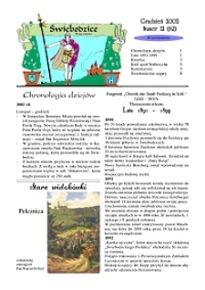 Świebodzice - Dzieje Miasta, 2002, nr 12 (62) [Dokument elektroniczny]