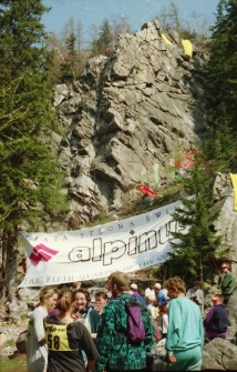 Zawody wspinaczkowe na Kruczych Skałach - Karpacz [Dokument ikonograficzny]