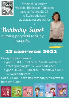 Spotkanie autorskie z Barbarą Supeł - plakat [Dokument życia społecznego]