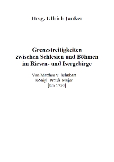 Grenzstreitigkeiten zwischen Schlesien und Böhmenim Riesen- und Isergebirge [Dokument elektroniczny]