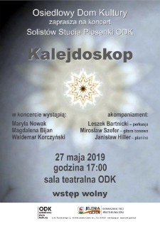 Kalejdoskop : koncert Solistów Studia Piosenki ODK - plakat [Dokument życia społecznego]